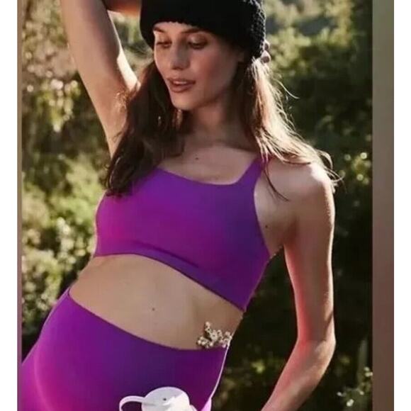 Free People Movement x Hatch Never Better Square Neck Bra Purple Size Sm NWT - Picture 1 of 8
